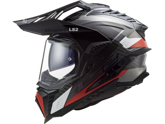 Ls Mx Explorer C Frontier Titanium Red Adventure Helmet