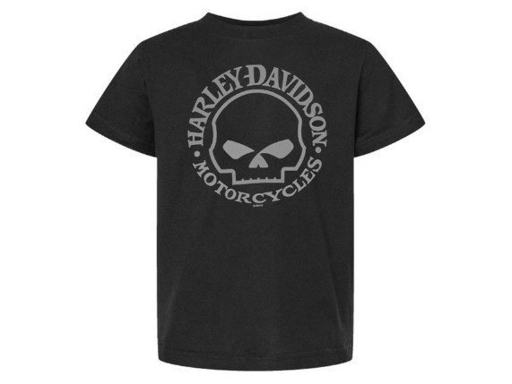 Harley Davidson Kurzarm T Shirt Willi G Skull F R Jungen Schwarz