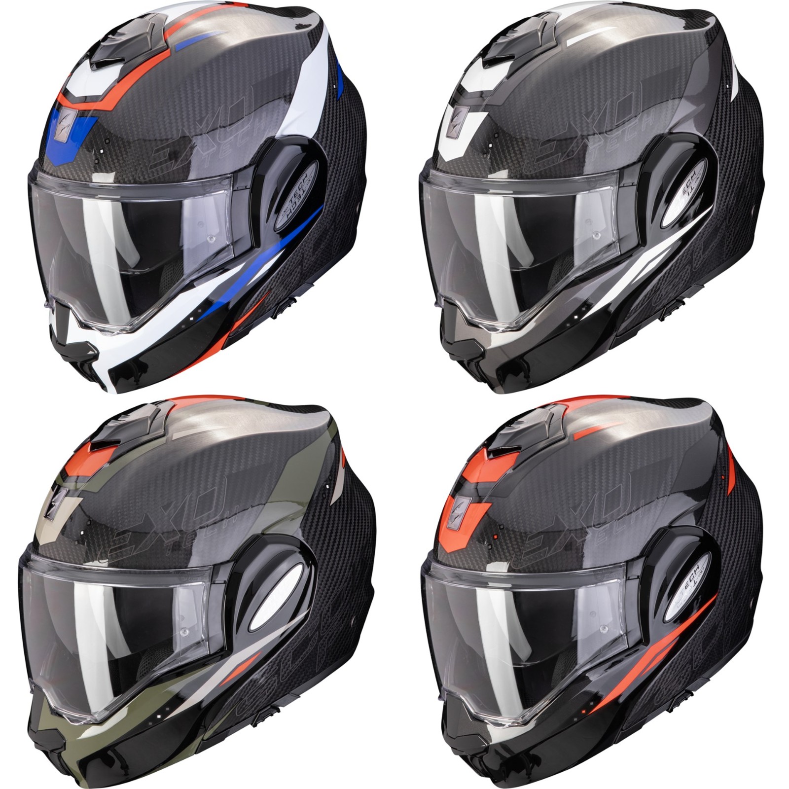 Scorpion Exo Tech Evo Carbon Rover Motorrad Klapphelm