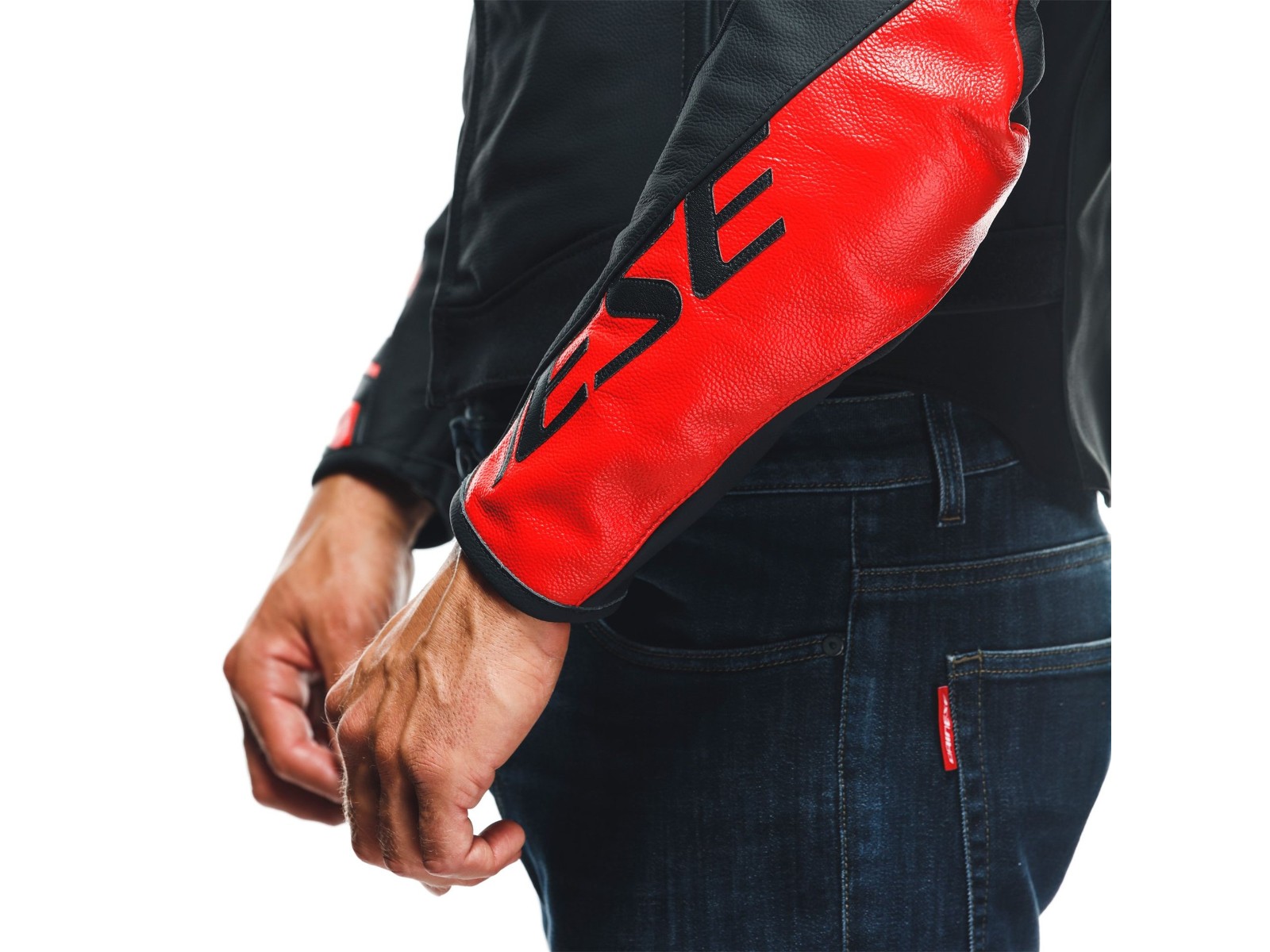 Dainese Sportiva leather jacket black matt / red / white