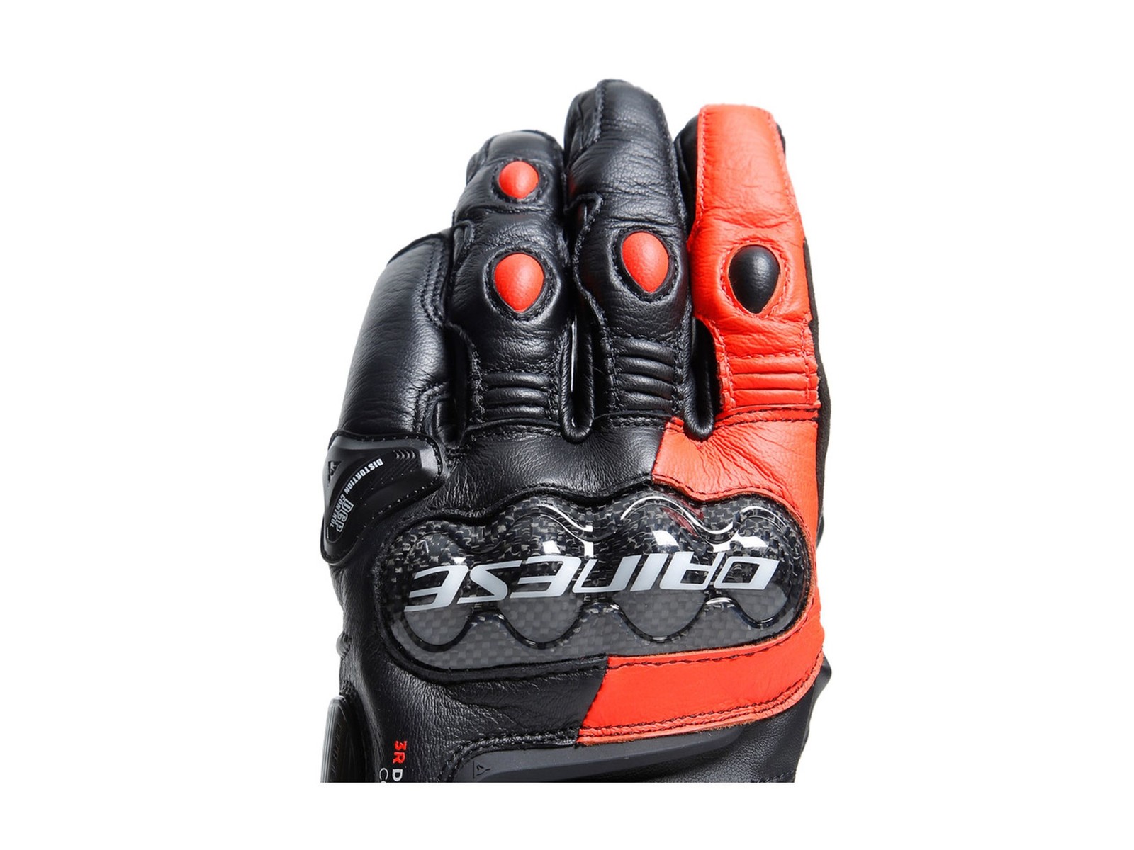 Dainese Carbon 4 Short Gloves Black / Red-fluo
