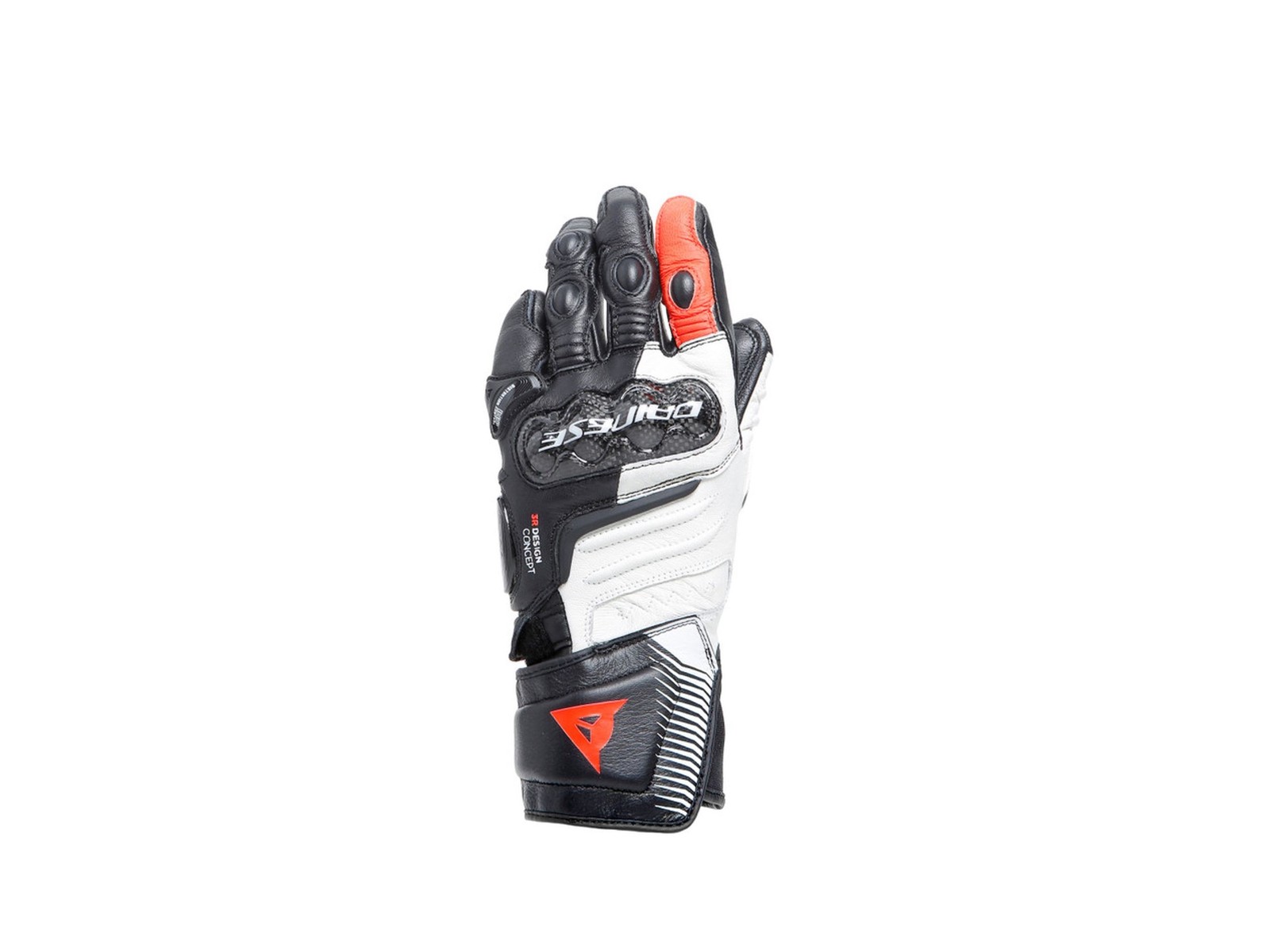 Dainese Carbon 4 Long Lady Handschuhe schwarz/weiss/fluo-rot