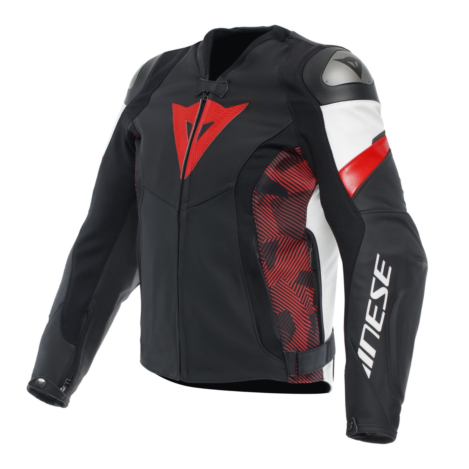 Dainese Avro Motorcycle Leather Jacket Black/Red/White
