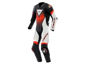 Dainese Laguna Seca 6 perf. 1-Teiler Lederkombi schwarz/weiss/neon-rot