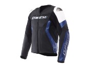 Dainese Racing 5 Lederjacke weiss/blau/schwarz