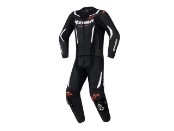 Alpinestars GP Force V2 Lederkombi 2-Teiler Herren schwarz/weiss/neon-rot
