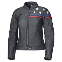 Held Midway Damen Lederjacke blau/weiss/rot Soft-Rindleder klassisch