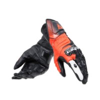 Dainese Carbon 4 Long Handschuhe Schwarz/Rot-fluo/Weiß