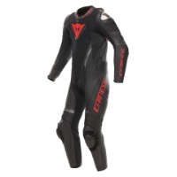 Dainese Demon Sprint Perf. 1-Piece Leather Suit Black/Black/Red