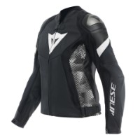 Dainese Avro 5 Damen Motorrad Lederjacke Schwarz/Schwarz/Weiss