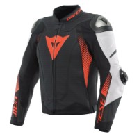 Dainese Super Speed 4 perforiert Leder Jacke Sommer schwarz/weiss/neon-rot