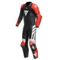 Dainese Mugello 3 Perforiert D-Air Racing Kombi W12 Schwarz/Fluo-Rot/Weiss