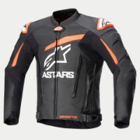 Alpinestars GP Plus V4 Lederjacke schwarz/neon-rot