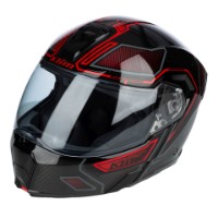 Klim GT1 Expedition Klapp Helm ECE/DOT Carbon Encrypted Black-Red