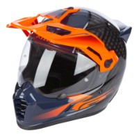 Krios Pro Carbon ECE / DOT Echo Gloss Black - Striking Orange Adventure Helm