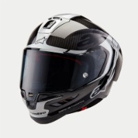 Alpinestars Supertech R10 Element Carbon Helm schwarz Carbon silber schwarz glossy