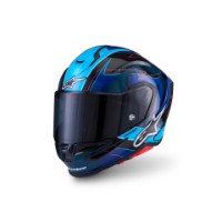 Alpinestars S-R7 Kinetis Helm ECE06/DOT Black Blue Pink-Fluo White Glossy / schwarz blau pink weiss glossy