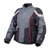 Stadler Fearless Pro Damen 3-Lagen Gore-Tex Jacke schwarz/grau/rot wasserdicht