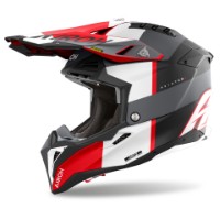 Airoh Aviator 3 Leader sw/grau/weiss/rot Motocross / Enduro Helm