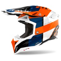 Airoh Aviator 3 Monarch White/Orange-Blue Motocross / Enduro Helmet