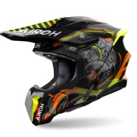 Airoh Twist 3 Toxic Schwarz/Orange-Grün Motocross / Enduro Helm