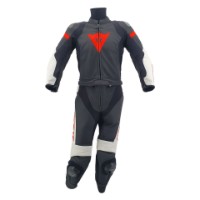 Dainese Mirage Lady 2-Teile Lederkombi ZSF Limited Edition Schwarz/Weiss/Neon-Rot