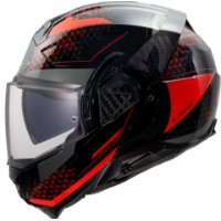 LS2 FF910 Advant 2 Astral Rot Klapp-Helm glanz schwarz