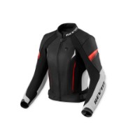 Revit Xena 4 Lady leather jacket white/fluo-red