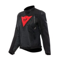 Dainese Super Sprint D-Dry Women / Damen Jacke Motorrad schwarz/rot-lava wasserdicht