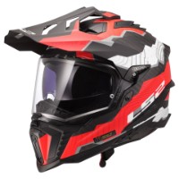 LS2 MX701 Explorer Carbon Trick 06 matt-weiss/rot Adventure Helm