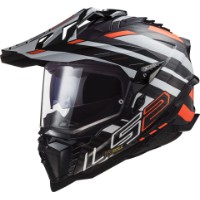 LS2 MX701 Explorer C Edge 06 Black/Orange Adventure Helm