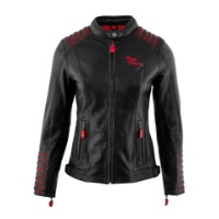 Amanda Damen Motorrad Lederjacke schwarz/rot