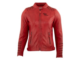 Amanda Lady Lederjacke Rot/Schwarz
