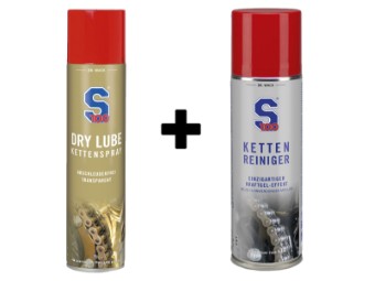 S100 Ketten-Pflege Dry Lube Set (S100 Dry Lube + Kettenreiniger Kraft-Gel)