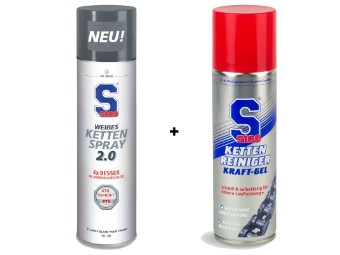 S100 Ketten-Pflege Set (S100 Weißes Kettenspray 2.0 + Kettenreiniger Kraft-Gel)