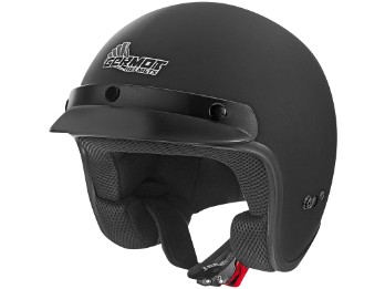 GM 100 Jet Helmet classic with peak matt black
