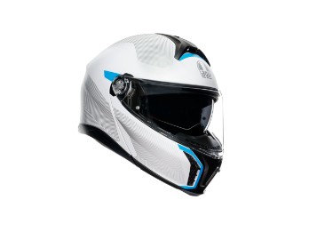 Agv TourModular Frequency Light-Grey/Blue Flip-Up helmet