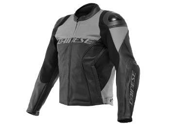 Dainese Racing 4 perforated summer leather jacket black / grey