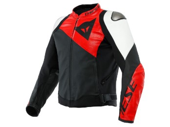 Sportiva leather jacket black matt / red / white