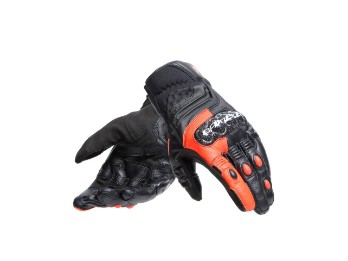 Carbon 4 Short Gloves Black / Red-fluo