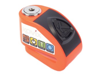 Kovix KD6 Disclock with alarm orange-fluo