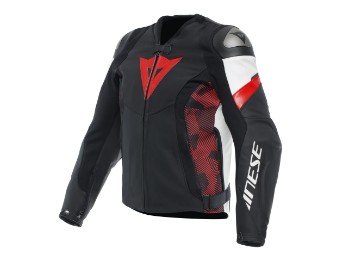 Dainese Avro 5 Motorcycle Leather Jacket Black/Red/White