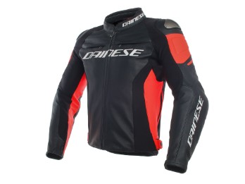 Dainese Racing 3 Leatherjacket black/red-fluo