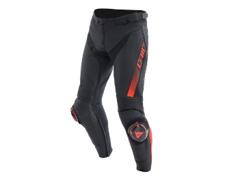 Dainese Super Speed Leather Pants Black/Red-Fluo