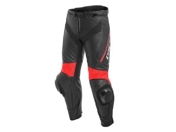 Dainese Delta 3 Leather Pants black/red-fluo