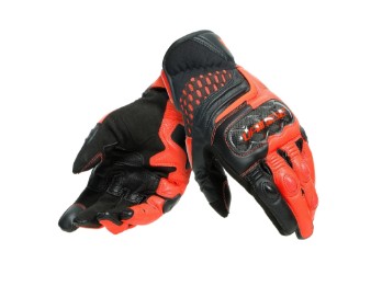 Carbon 3 Short Handschuhe schwarz/neon-rot