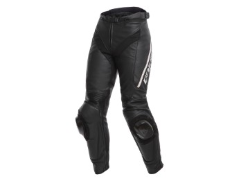 Dainese Delta 3 Damen Lederhose schwarz/weiß