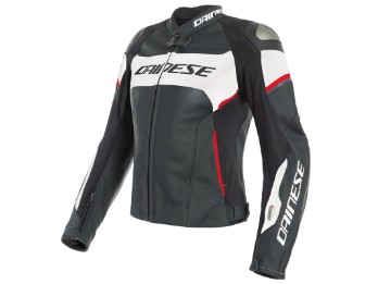 Dainese Racing 3 Lady Dair jacket black/white/lava-red