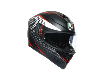 K5 S Thunder Helm schwarz/weiss/rot
