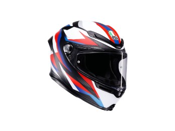 Agv K6 S Timewrap matt-schwarz/rot/blau Helm Motorrad Racing